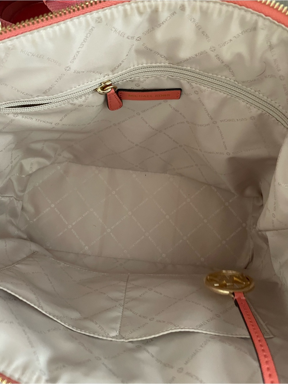 Michael Kors Coral Knit Lace-Up Sneakers with Gold Accent - Picture 2 of 2